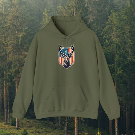 American Flag Deer Hoodie