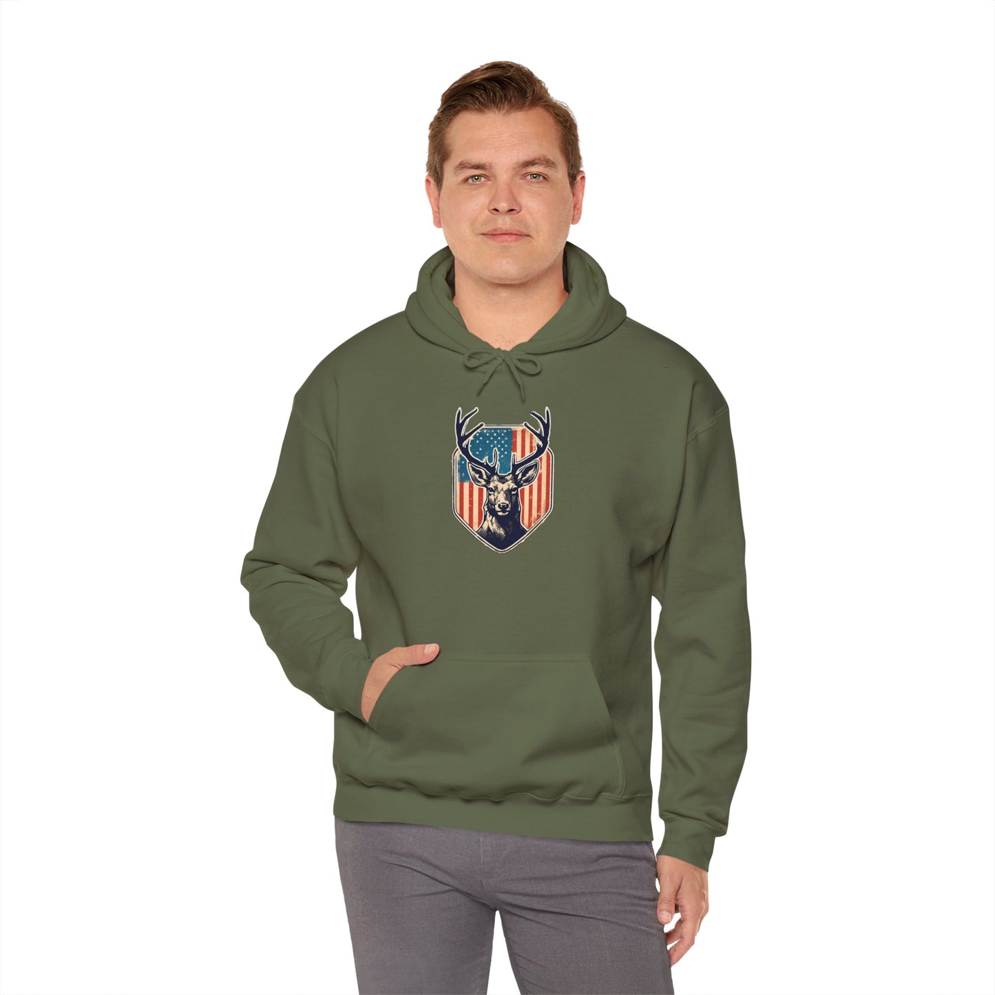American Flag Deer Hoodie