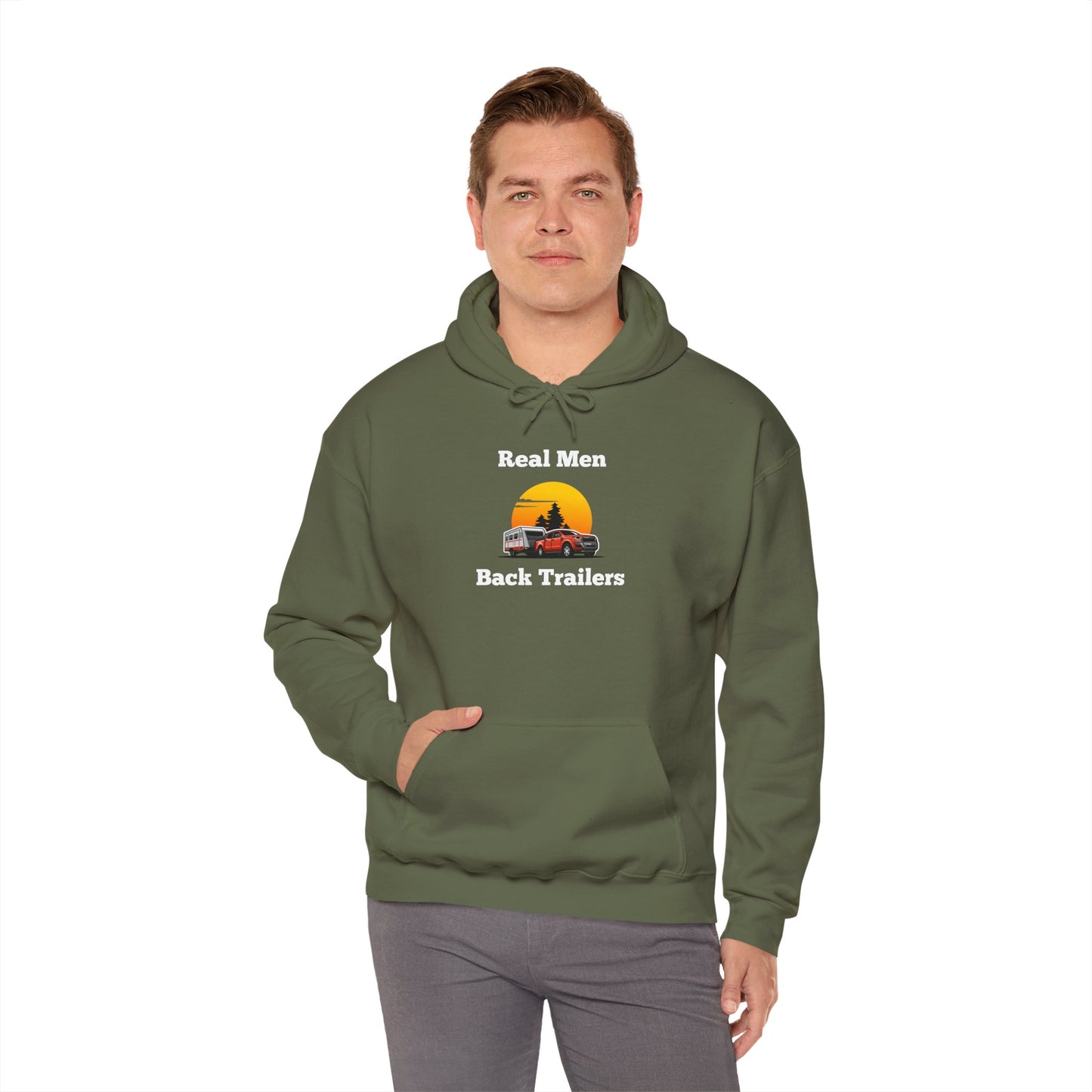 Real Men Back Trailers Hoodie